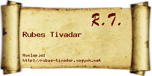 Rubes Tivadar névjegykártya